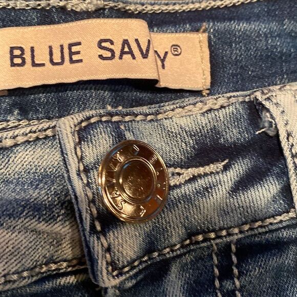 Blue Savvy Jean Shorts Denim Size 3 Junior Stars & Stripes - Picture 10 of 11